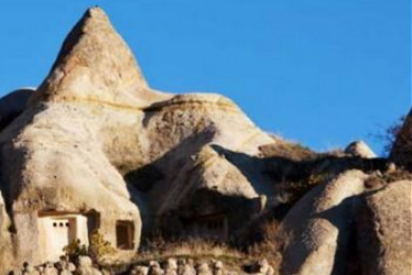 Cappadocia cave dwellings and fairy chimney landscape in Turkey