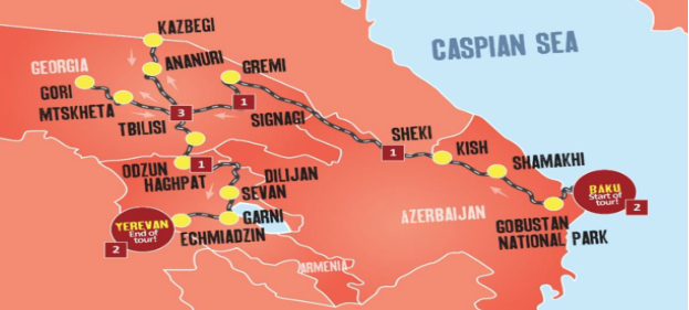 Map of Azerbajan