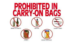 Prohibited artifacts on flights