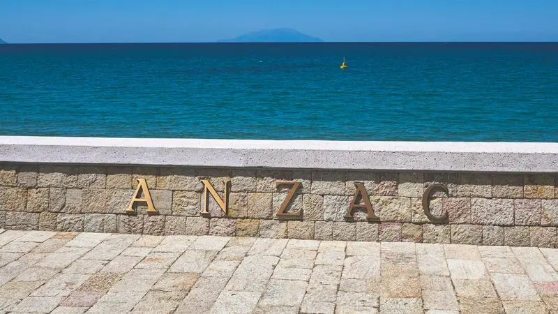 ANZAC memorial wall overlooking the sea at Gallipoli, Turkey