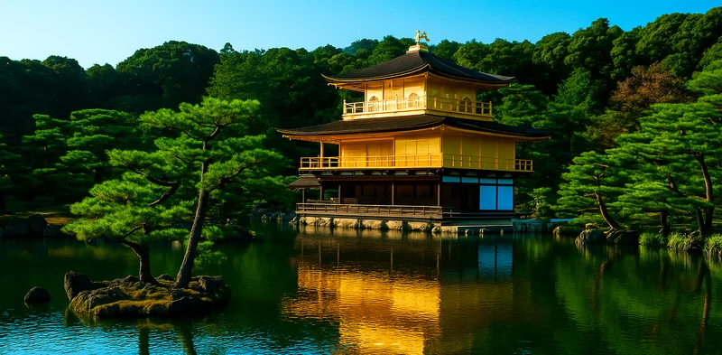Golden temple on the lake, Kyoto, Japan